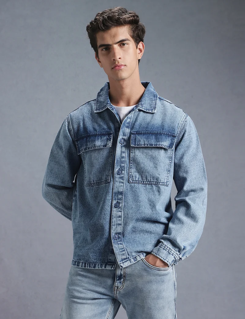 inkd شاكيت بأكمام كاملة للرجال (جاكيت) - 100٪ قطن | القياس العادي | قمصان للرجال | جاكيت للرجال